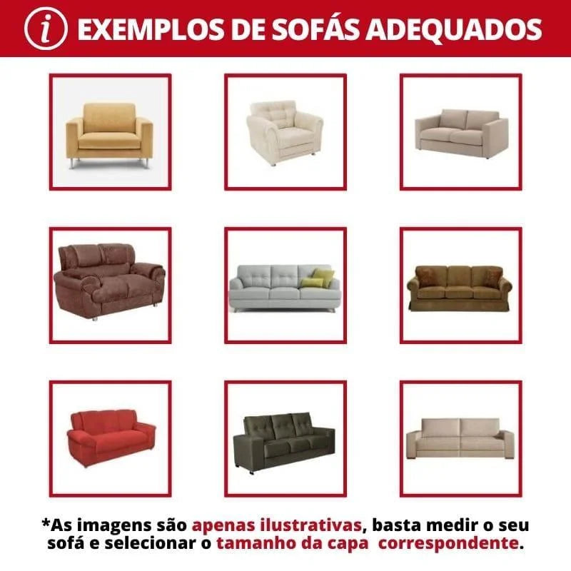 Capa para Sofá Suede Cinza Impermeável para Sala Offertaza