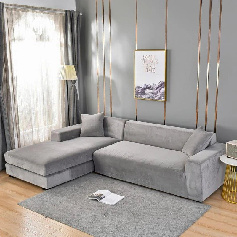 Capa para Sofá Suede Cinza Impermeável para Sala Offertaza