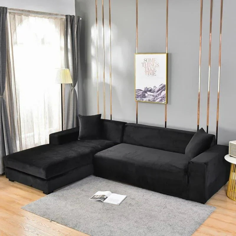 Capa para Sofá Suede Preto Impermeável para Sala Offertaza