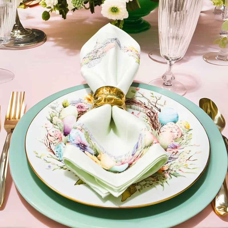 Capa Sousplat Páscoa + Guardanapos - Kit 6 Unidades
