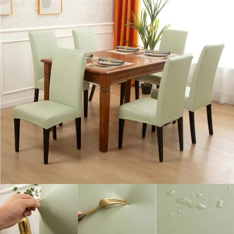 Capas para Cadeiras de Jantar Couro PU Impermeáveis Offertaza