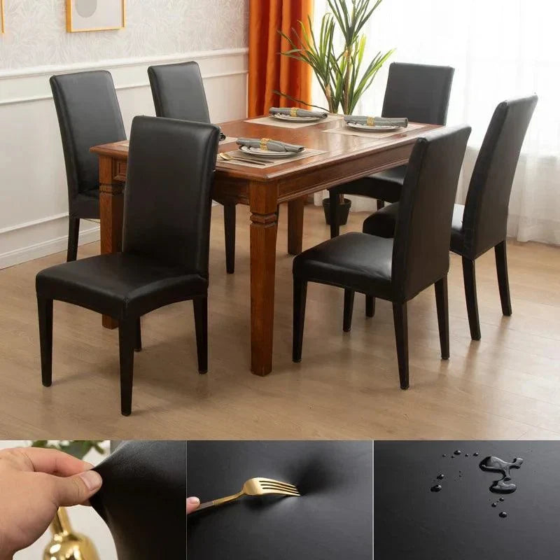 Capas para Cadeiras de Jantar Couro PU Impermeáveis Offertaza
