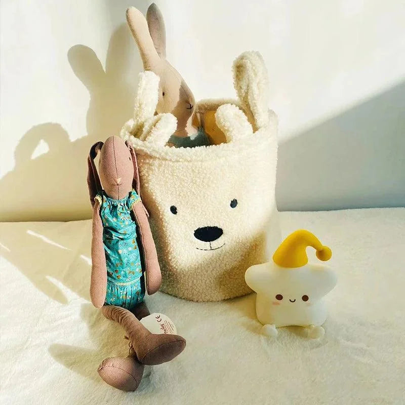 Cesta Organizadora Infantil em Sherpa Macio para Quarto Offertaza