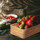 Cesto Organizador de Palha Rattan Feito à Mão para Decoração Natural Offertaza