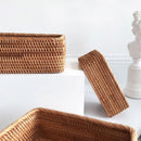 Cesto Organizador de Palha Rattan Feito à Mão para Decoração Natural Offertaza