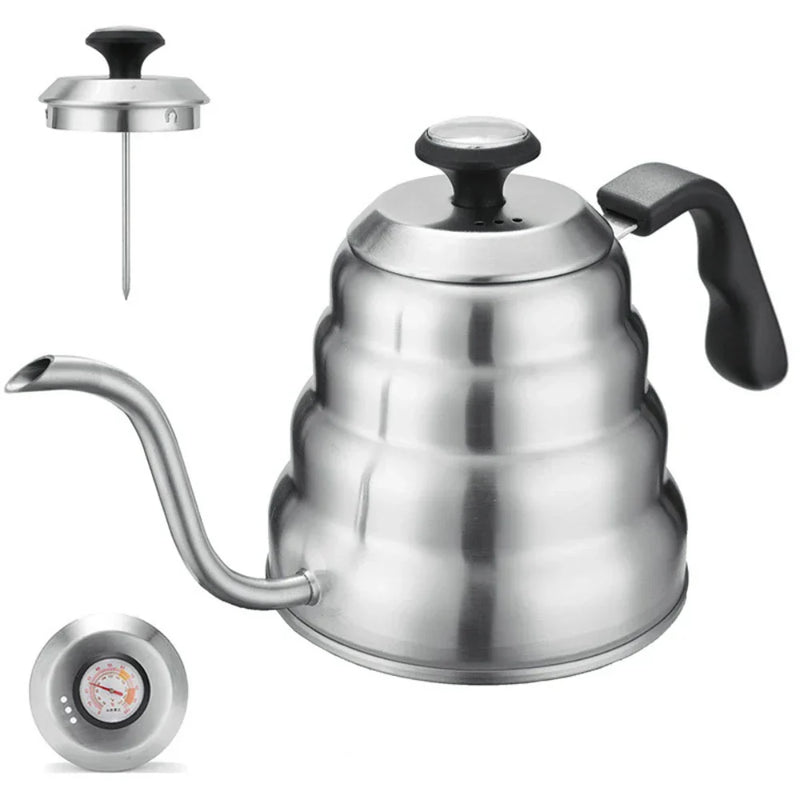 Chaleira Bico de Ganso 1.2L Inox com Termômetro - Offertaza