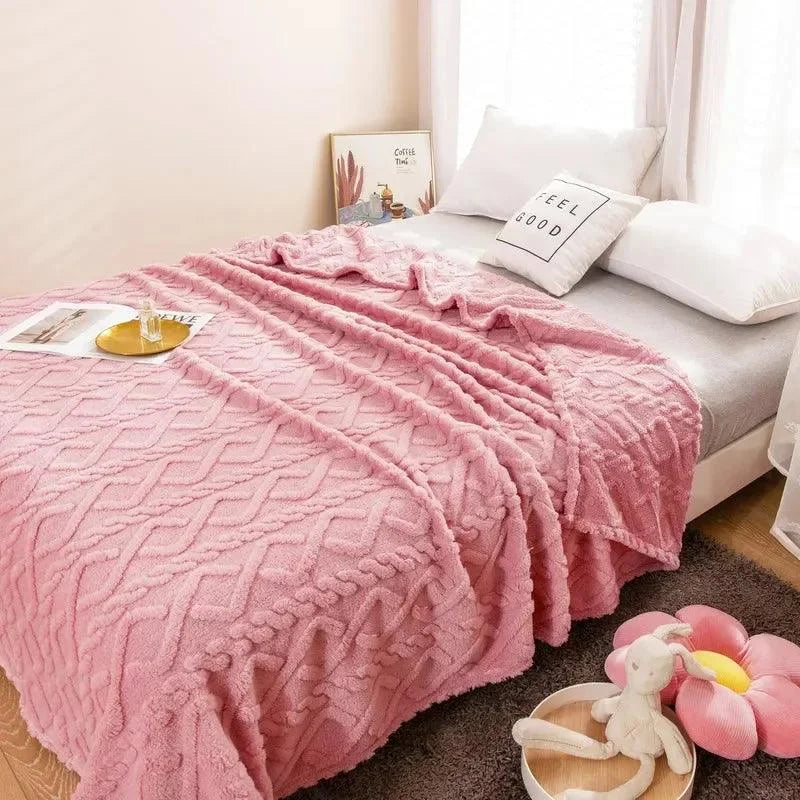 Cobertor Retangular de Microfibra Jacquard para Decoração de Sofá Offertaza