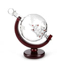 Decanter de Vidro em Formato de Globo com Suporte de Madeira Offertaza