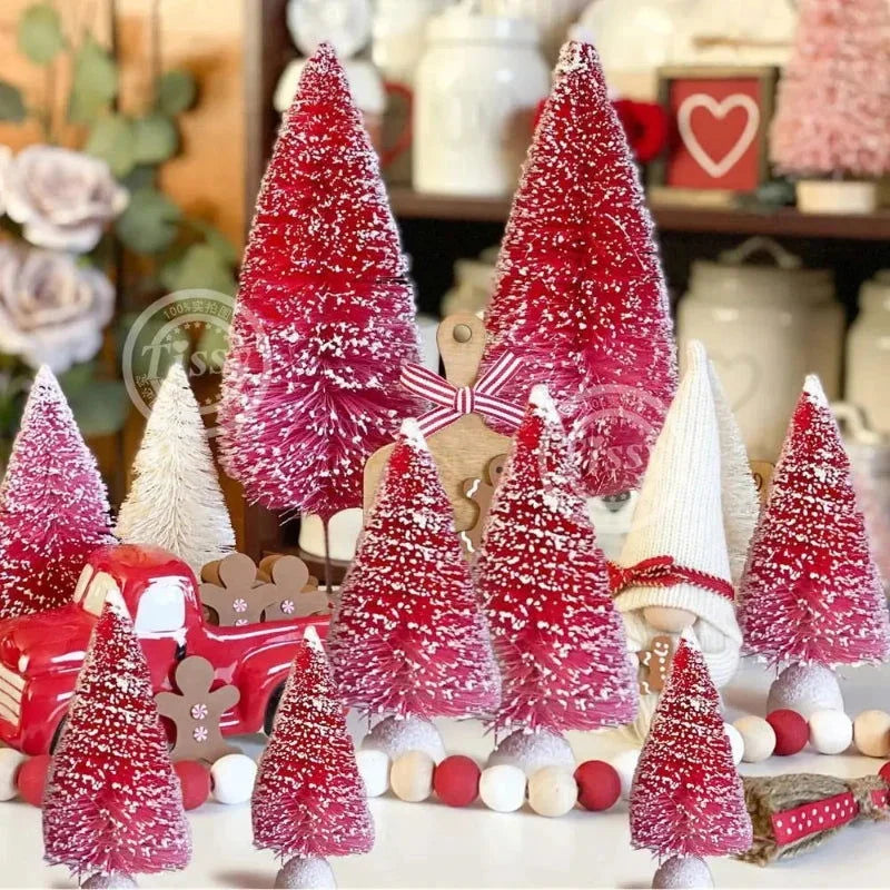 Conjunto Mini Árvores de Natal em Pinheiro para Decoração Offertaza