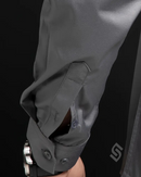 Camisa Social Manga Longa de Seda em Gelo - Offertaza