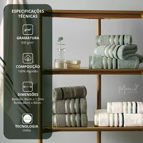 Kit 10 Toalhas Banho Gigante Fio Penteado - Lumina Chic