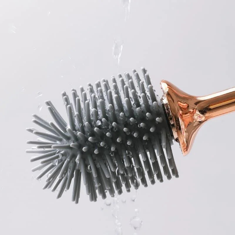 Escova Sanitária de Silicone com Suporte e Cerdas Flexíveis Offertaza
