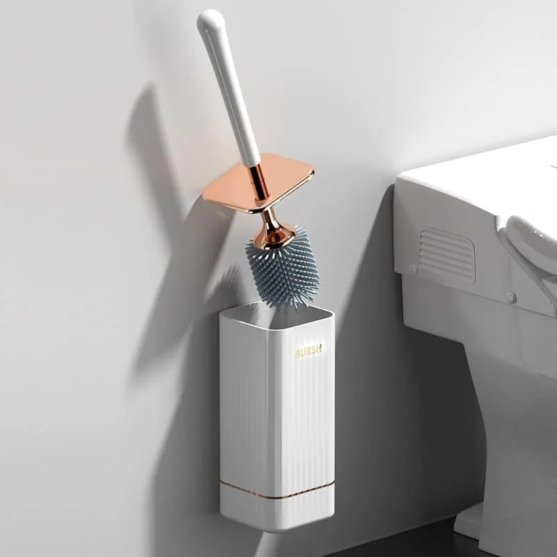 Escova Sanitária de Silicone com Suporte e Cerdas Flexíveis Offertaza