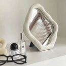 Espelho de Mesa Oval Prateado para Maquiagem e Decoração Offertaza