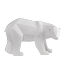 Escultura Decorativa de Urso Polar Geométrico em Resina Offertaza