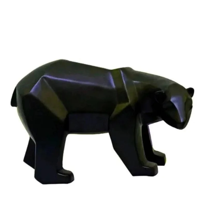 Escultura Decorativa de Urso Polar Geométrico em Resina Offertaza