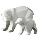 Escultura Decorativa de Urso Polar Geométrico em Resina Offertaza