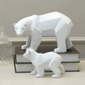 Escultura Decorativa de Urso Polar Geométrico em Resina Offertaza