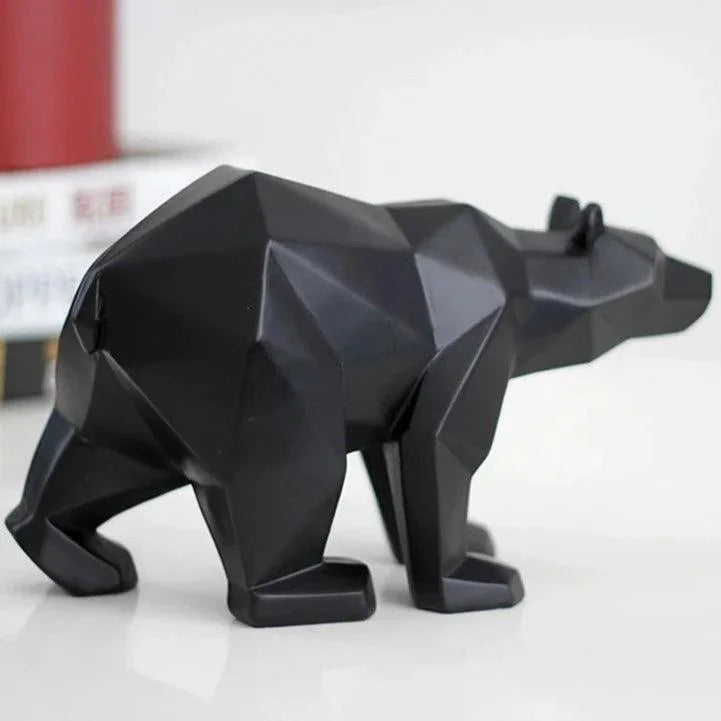 Escultura Decorativa de Urso Polar Geométrico em Resina Offertaza