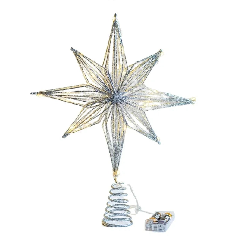 Estrela LED Iluminada para Topo de Árvore de Natal Decorativa Offertaza