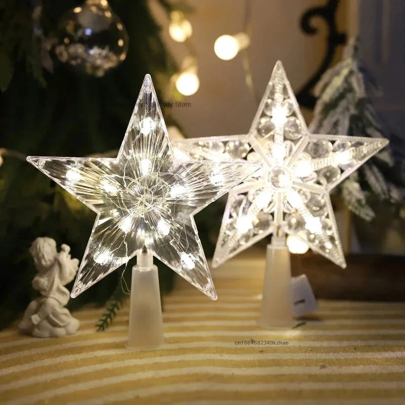 Estrela LED Acrílica para Topo de Árvore de Natal Iluminada Offertaza