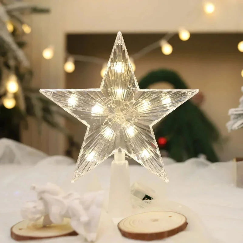 Estrela LED Acrílica para Topo de Árvore de Natal Iluminada Offertaza