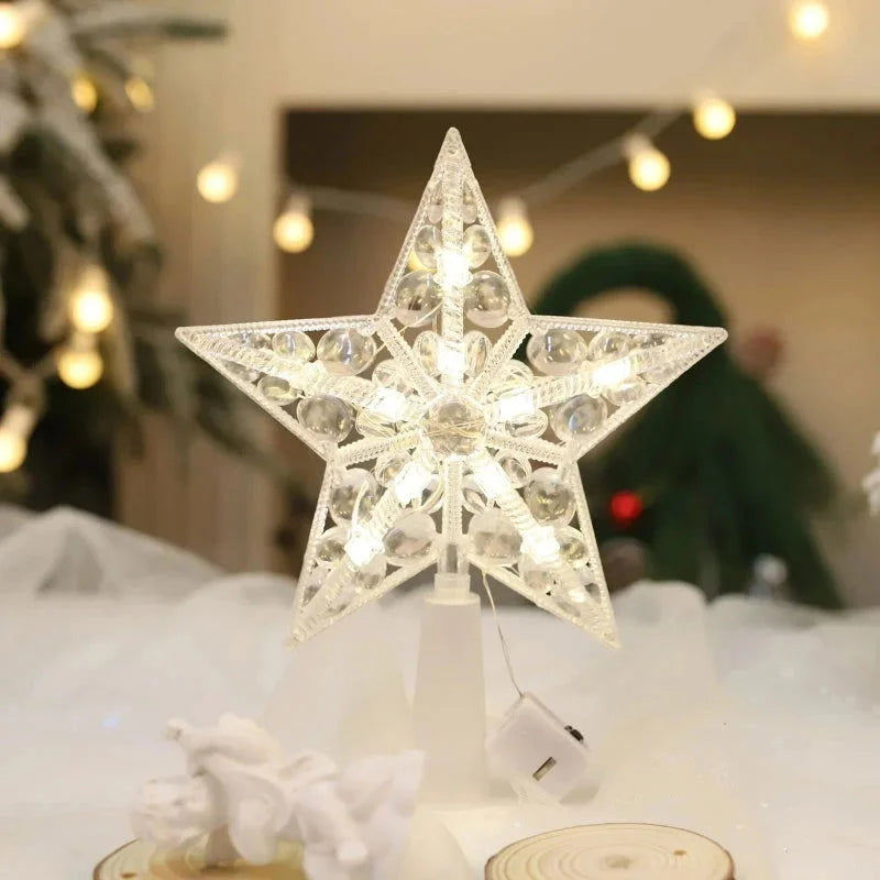 Estrela LED Acrílica para Topo de Árvore de Natal Iluminada Offertaza