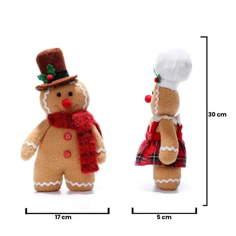 Boneco de Pelúcia Biscoito Natalino para Decoração Festiva Infantil Offertaza
