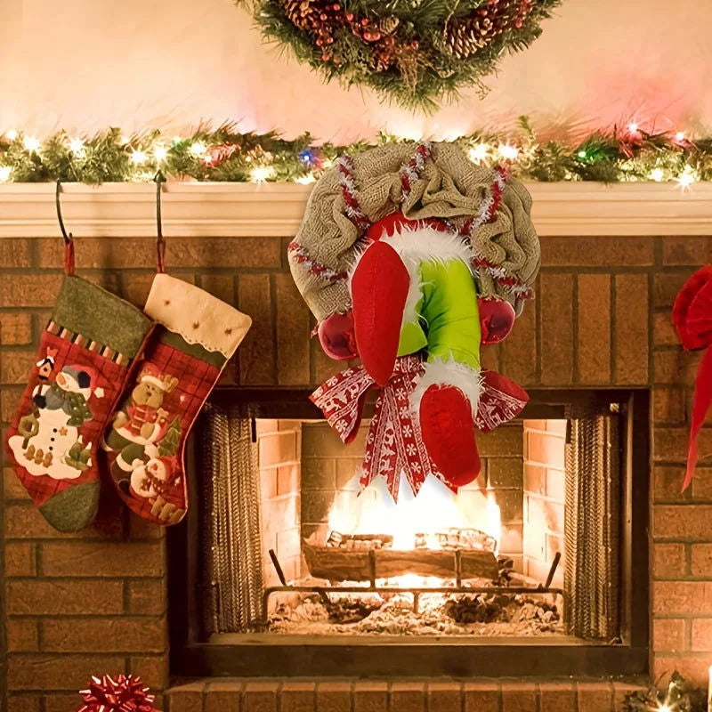 Guirlanda Natalina com Pernas de Duende e Juta para Porta Offertaza