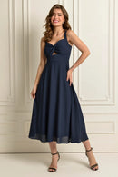 Vestido Midi com Decote Torcido Bella Alice - Essenza