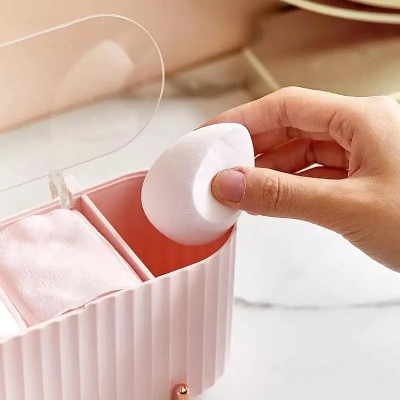 Organizador de Maquiagem Porta Esponja e Algodão com Design Luxuoso Offertaza