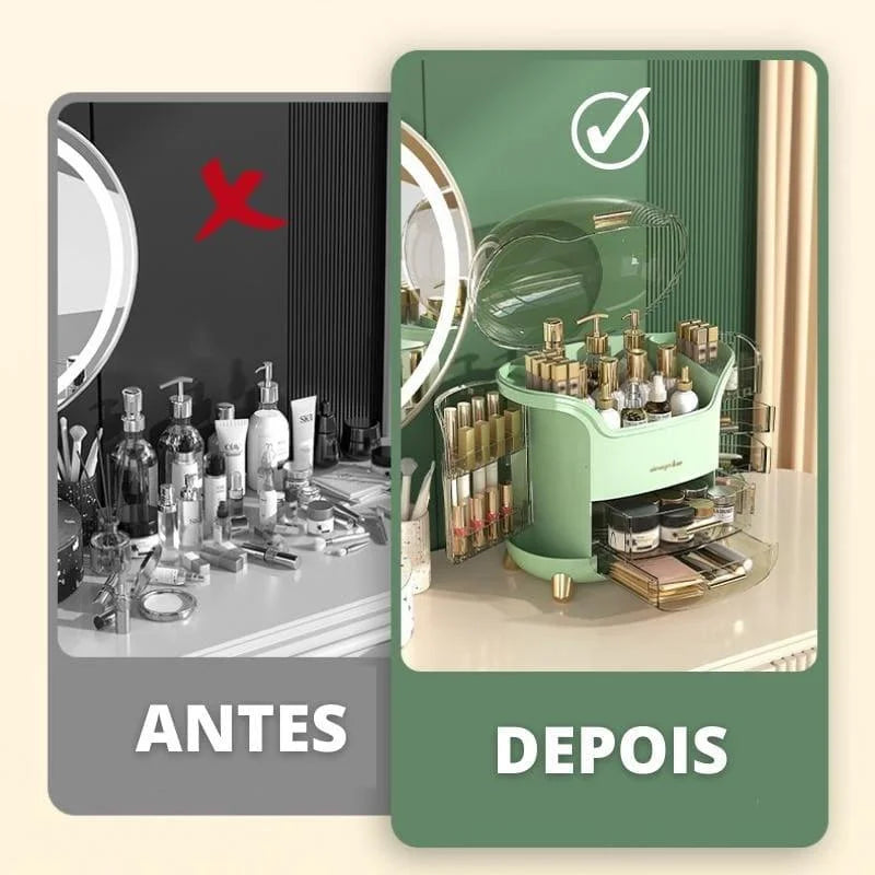 Organizador de Maquiagem Acrílico Transparente para Bancada de Beleza Offertaza