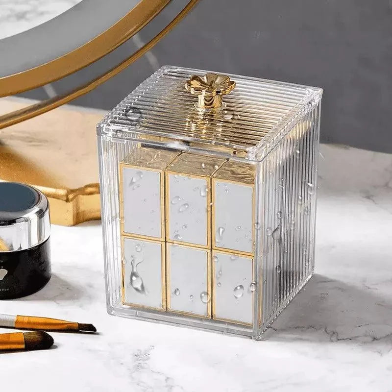 Organizador Porta Cotonete e Algodão Acrílico para Banheiro e Quarto Offertaza