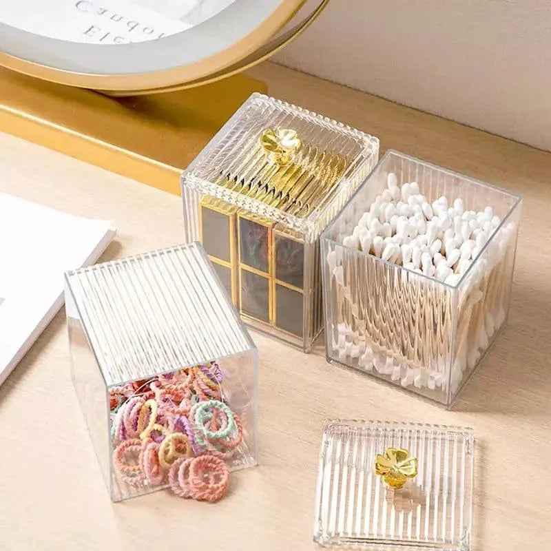 Organizador Porta Cotonete e Algodão Acrílico para Banheiro e Quarto Offertaza