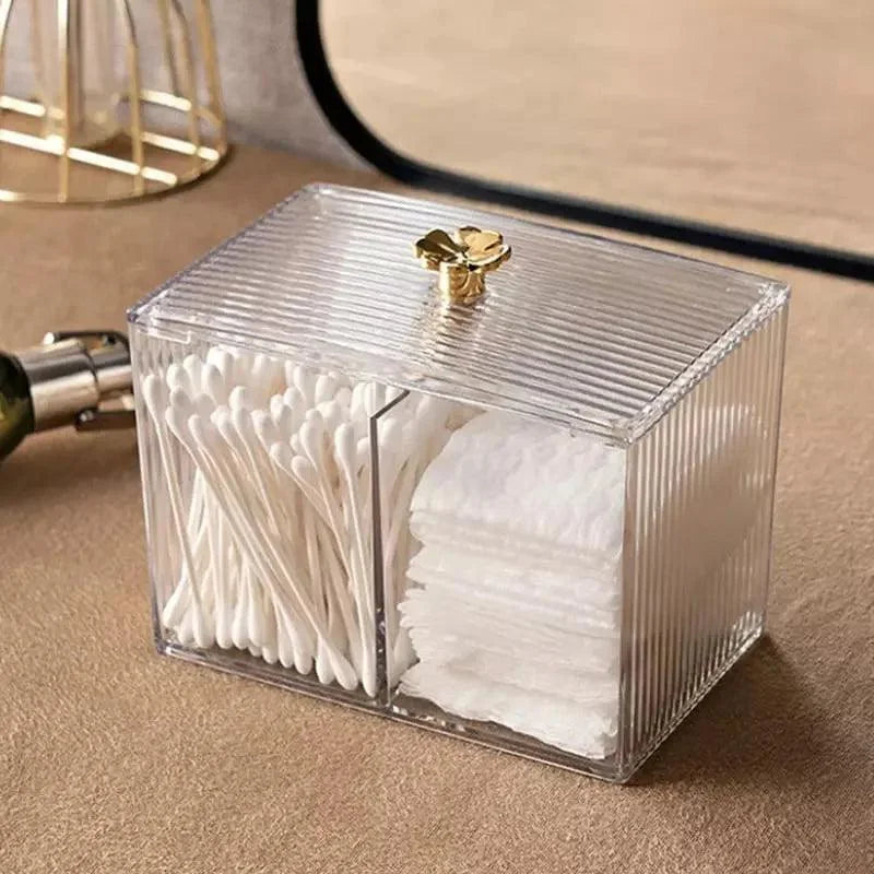 Organizador Porta Cotonete e Algodão Acrílico para Banheiro e Quarto Offertaza