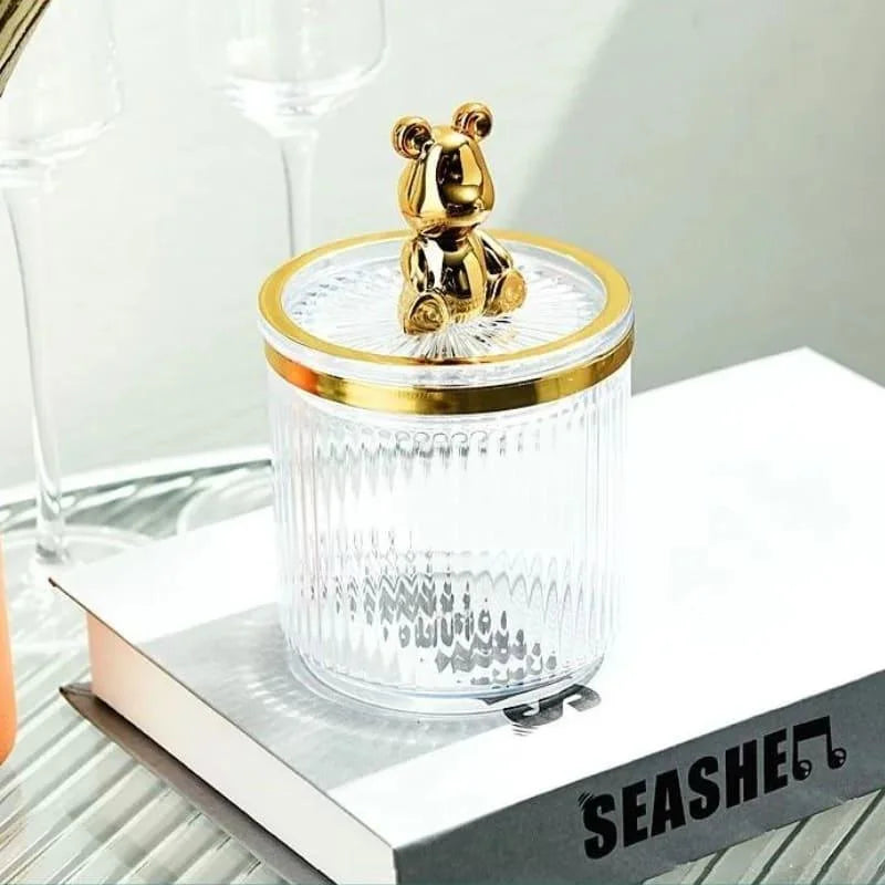 Organizador Porta Cotonete e Algodão Acrílico para Banheiro e Beleza Offertaza