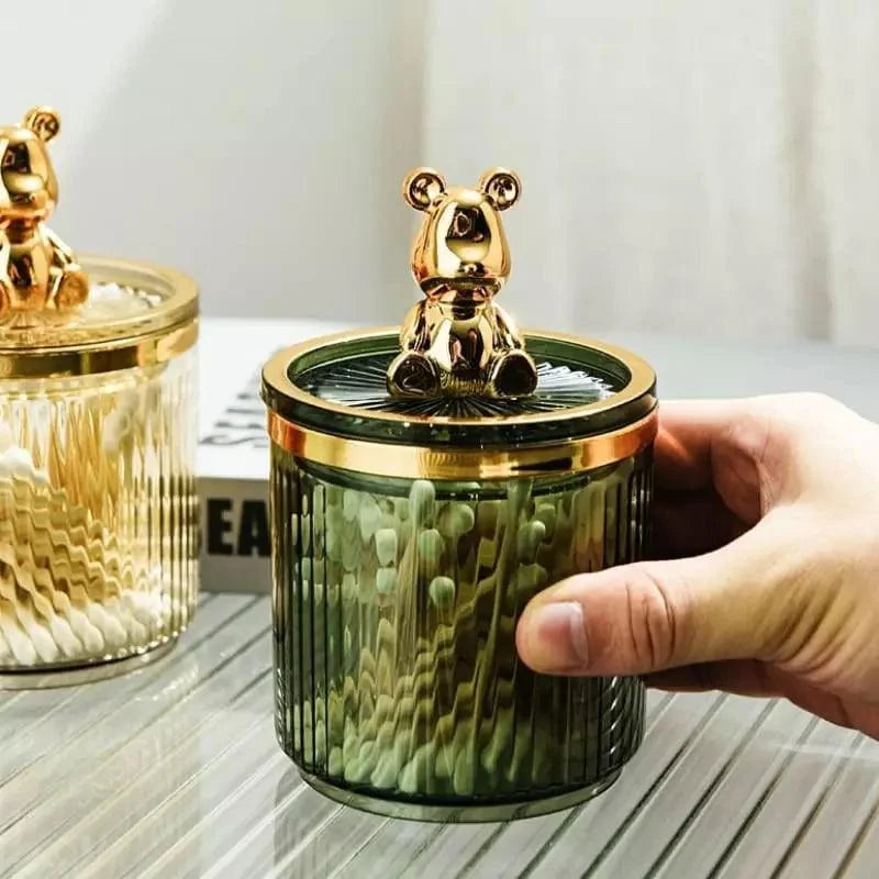 Organizador Porta Cotonete e Algodão Acrílico para Banheiro e Beleza Offertaza