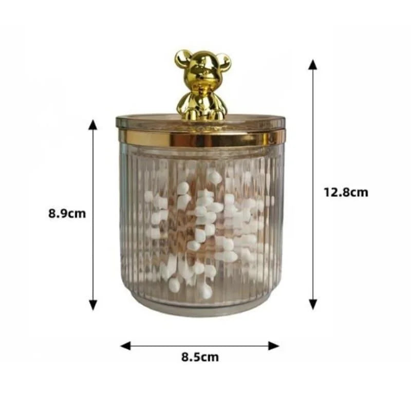 Organizador Porta Cotonete e Algodão Acrílico para Banheiro e Beleza Offertaza