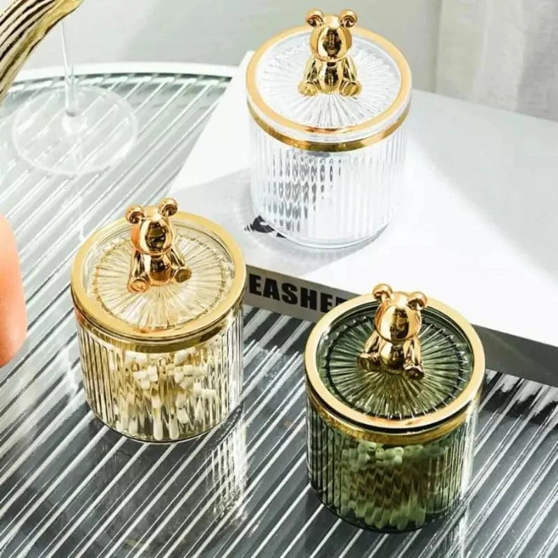 Organizador Porta Cotonete e Algodão Acrílico para Banheiro e Beleza Offertaza