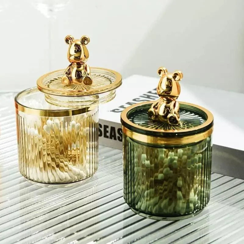 Organizador Porta Cotonete e Algodão Acrílico para Banheiro e Beleza Offertaza