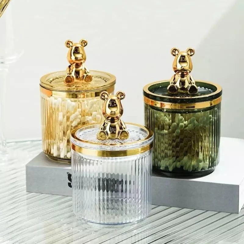 Organizador Porta Cotonete e Algodão Acrílico para Banheiro e Beleza Offertaza