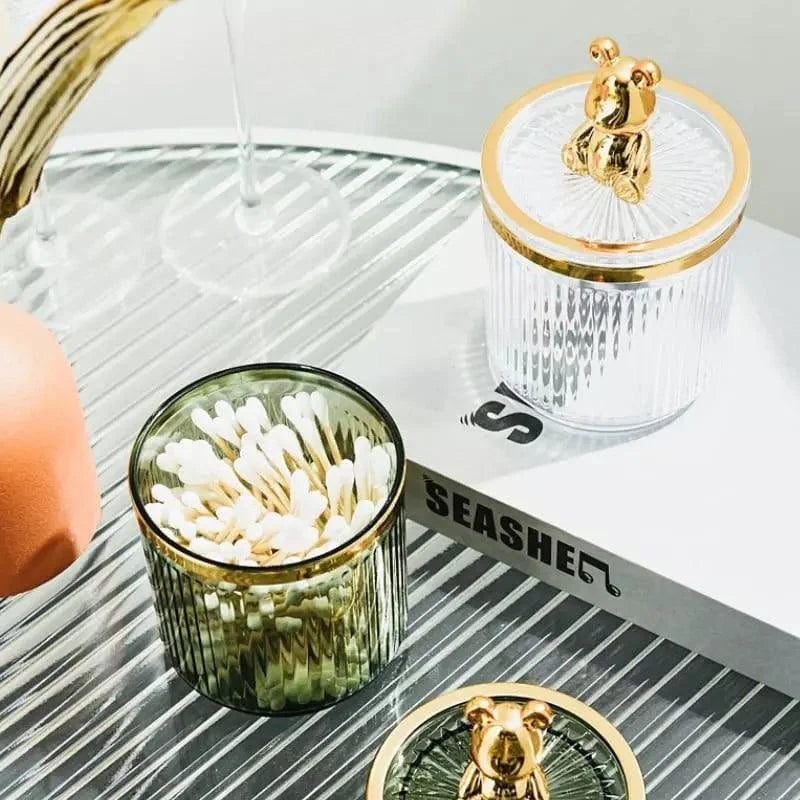 Organizador Porta Cotonete e Algodão Acrílico para Banheiro e Beleza Offertaza