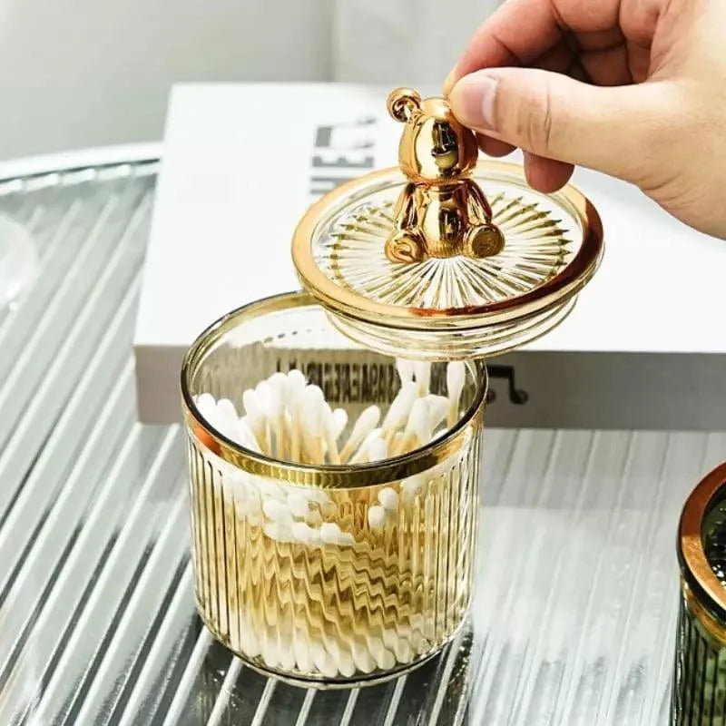 Organizador Porta Cotonete e Algodão Acrílico para Banheiro e Beleza Offertaza