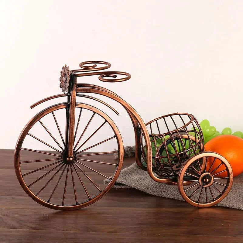 Porta Vinho Decorativo Metal Formato Bicicleta Design Retro Cobre Offertaza