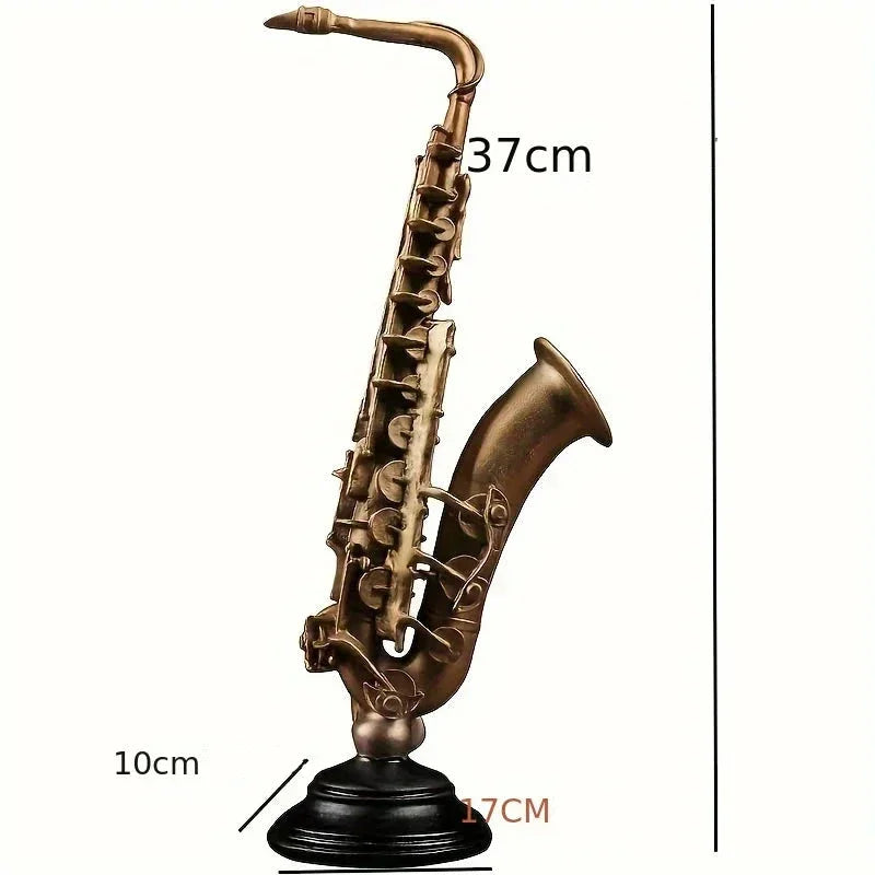 Ornamento Decorativo de Resina Violino e Saxofone Dourado Offertaza