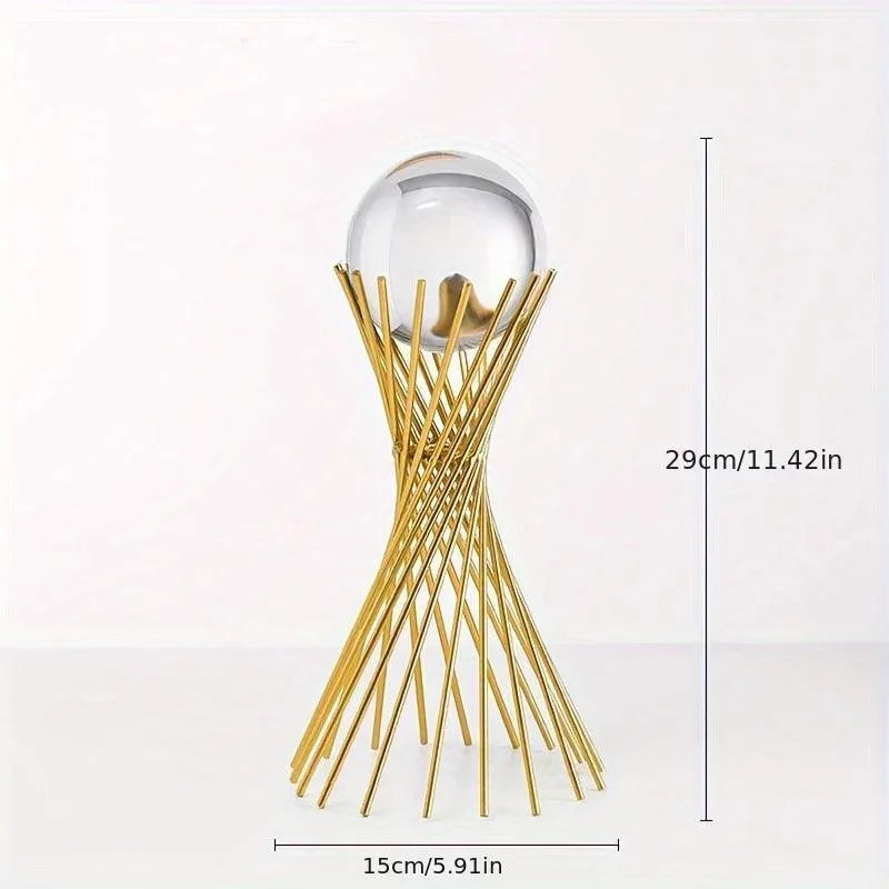 Ornamento Decorativo Metálico de Ferro e Vidro para Arte Abstrata Offertaza