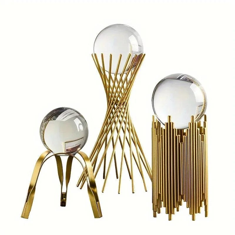 Ornamento Decorativo Metálico de Ferro e Vidro para Arte Abstrata Offertaza