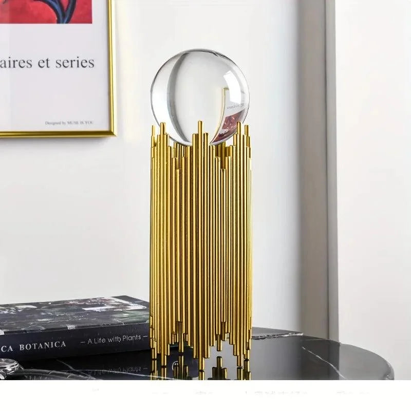 Ornamento Decorativo Metálico de Ferro e Vidro para Arte Abstrata Offertaza