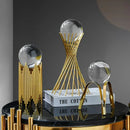 Ornamento Decorativo Metálico de Ferro e Vidro para Arte Abstrata Offertaza