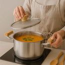 Panela de Aço Cirúrgico Alemã Premium com Tampa de Vidro